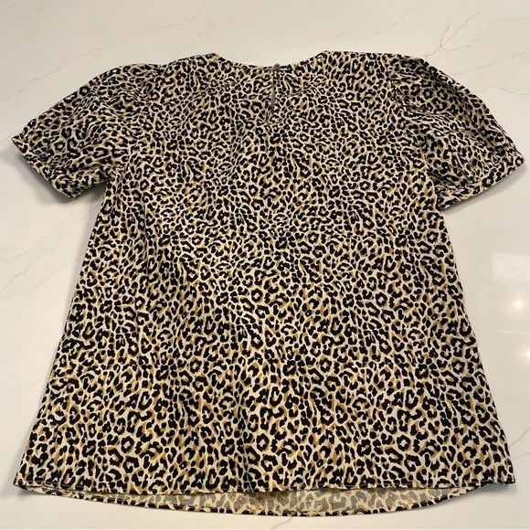 J. Crew Cheetah Print Puff Sleeve Blouse - Picture 2 of 5